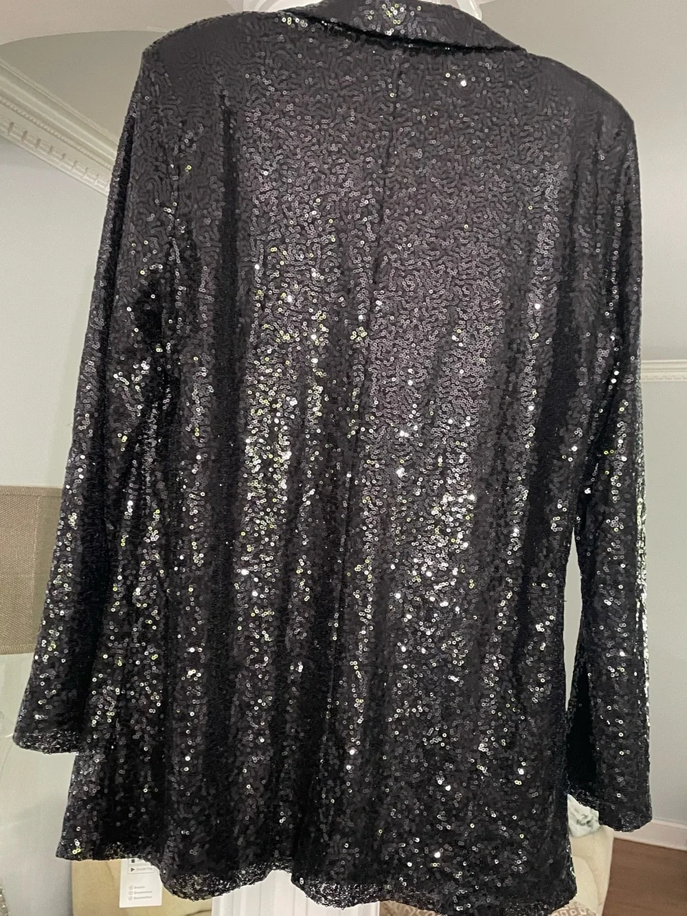 Cupshe women’s size medium Black Sequin open front blazer/jacket